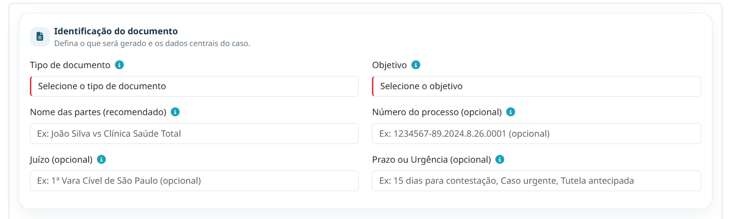 Identificação do tipo de documento no LexDocs